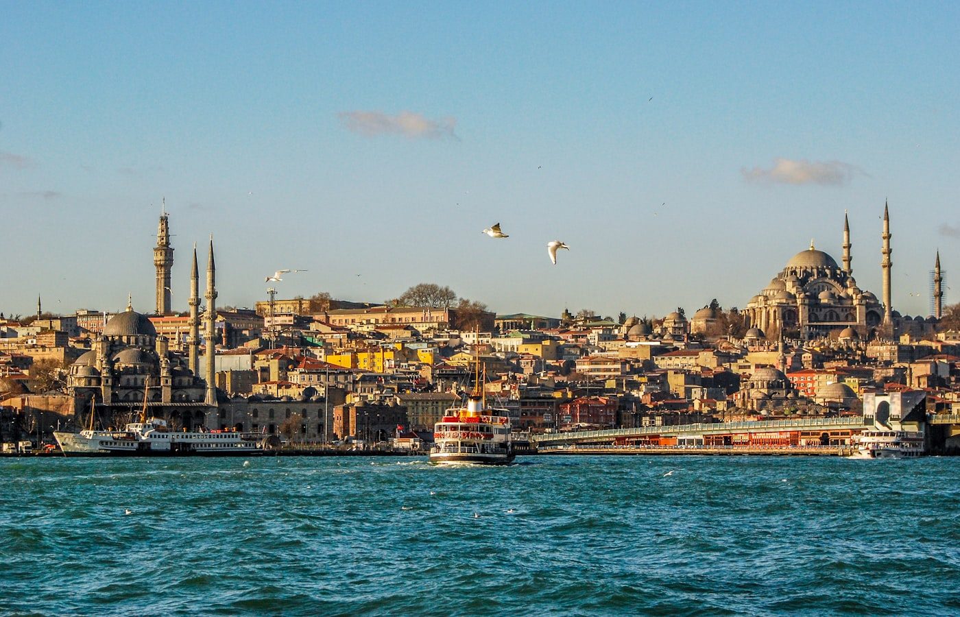 The Bosphorus strait and the Istanbul skyline